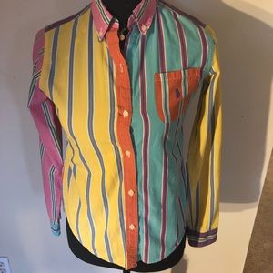 Vintage Ralph Lauren Colorblock Button-Up Blouse